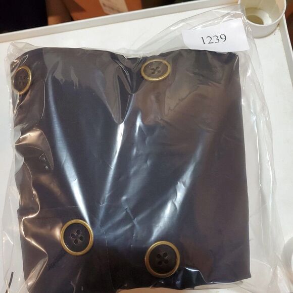 Old Navy Coat Womens XS Black Long Double Breasted Trench Button Rain Jacket - Picture 9 of 9